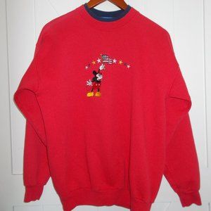 VTG Disney Embroidered Mickey Mouse Sweatshirt Americana